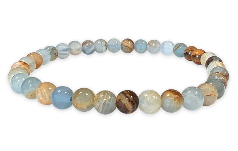 Bracciale Calcite Blu Mix AA perline 5-6mm