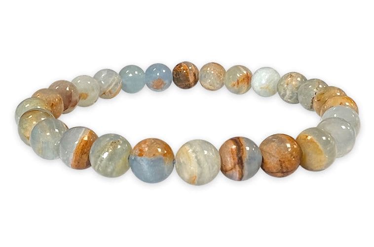 Bracciale Blue Calcite mix perles 8mm