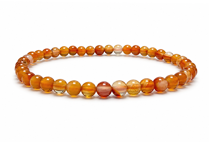 incenso ad Bracciale in Corniola A perle 4mm