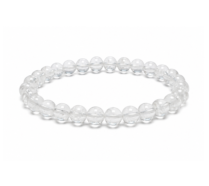 Bracciale in Cristallo di Rocca AB perle 6mm