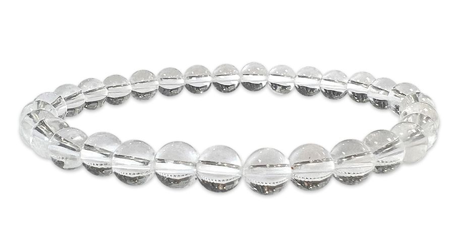 braccialetto di cristallo di rocca perline A 6mm
