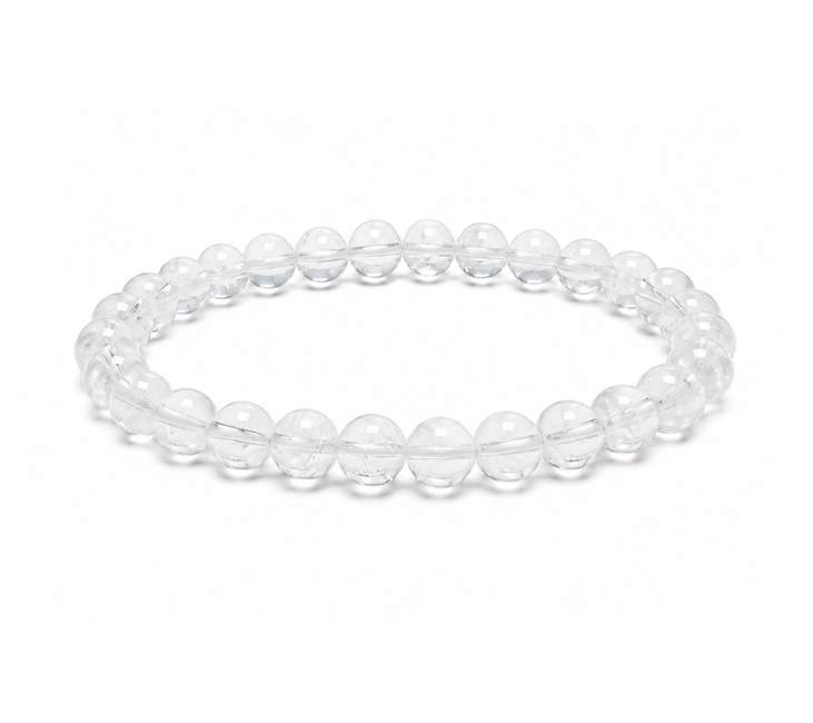 Bracciale in Cristallo di Rocca A perle 6mm