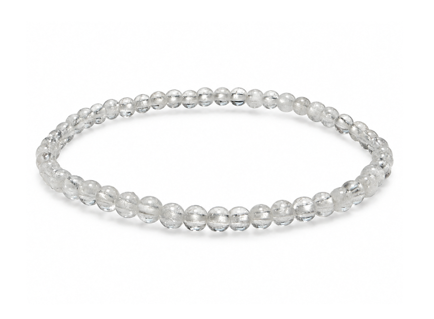 incenso ad Bracciale in Cristallo di Rocca Crack A perle 4mm
