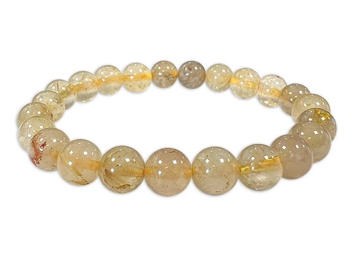 Bracciale Rutilo Cristallo di rocca perle 8mm