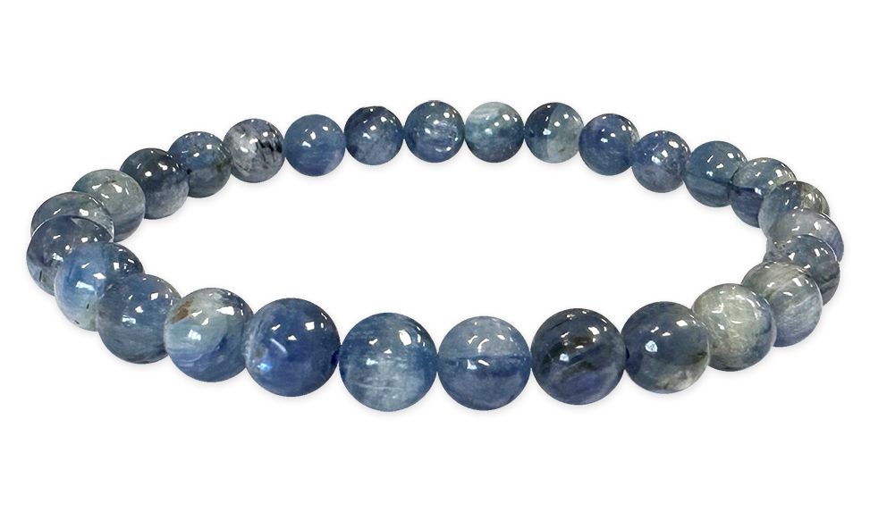 Bracciale in cianite blu naturale con perline da 6-7mm