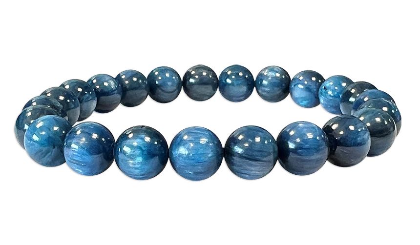 Bracciale in cianite blu riscaldato perline AA 7-8mm