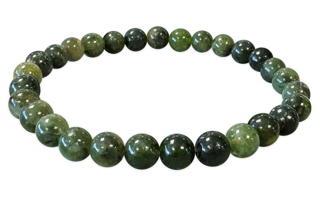 Bracciale Diopside Verde perline 6mm