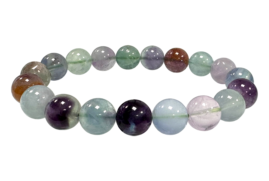 Bracciale Fluorite multicolore perles 10mm