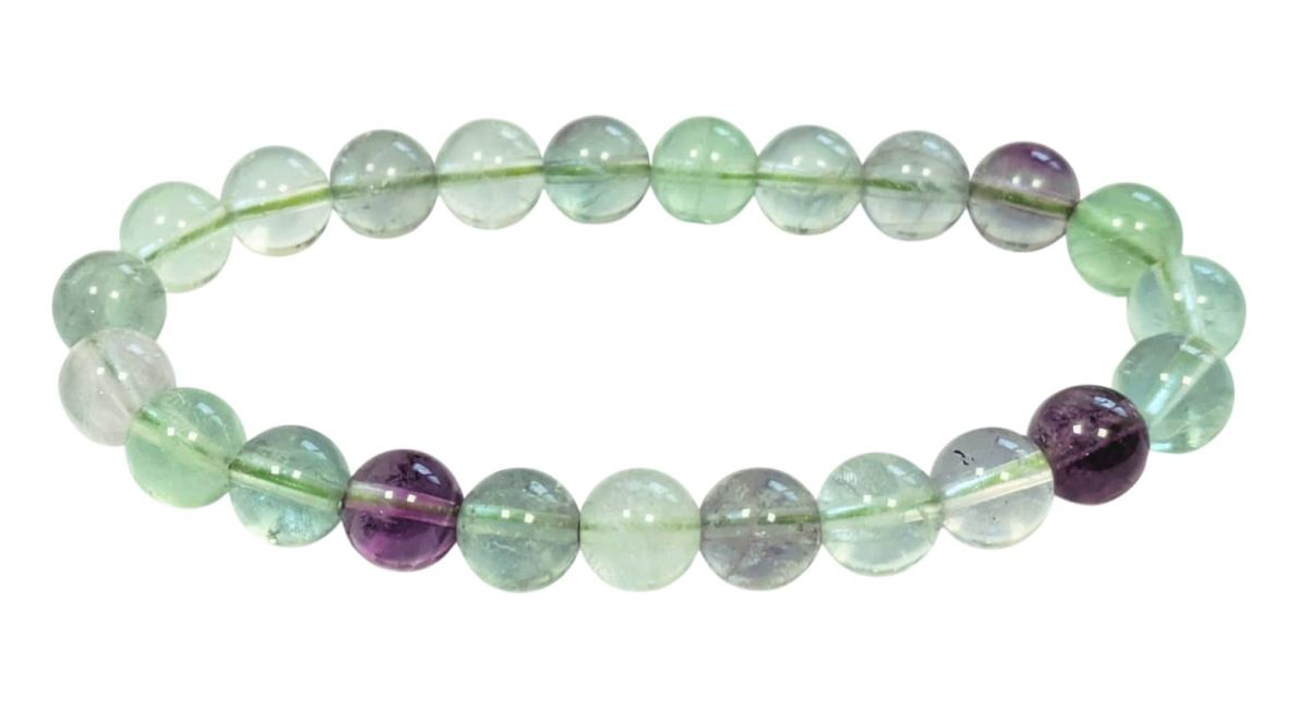Braccialetto di fluorite multicolore perline A 8mm