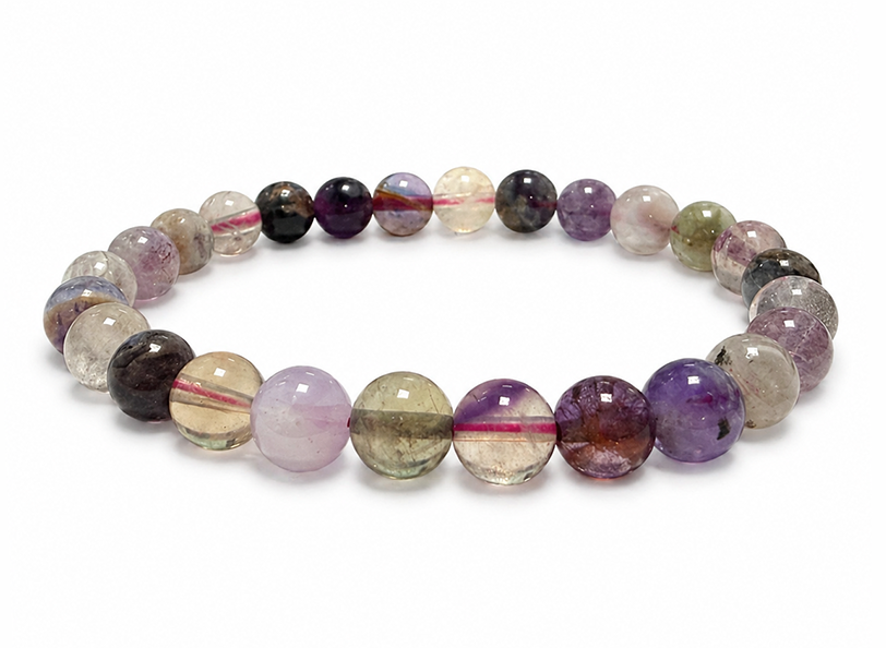Bracciale in Fluorite Multicolore AA perle 6.5-7.5mm