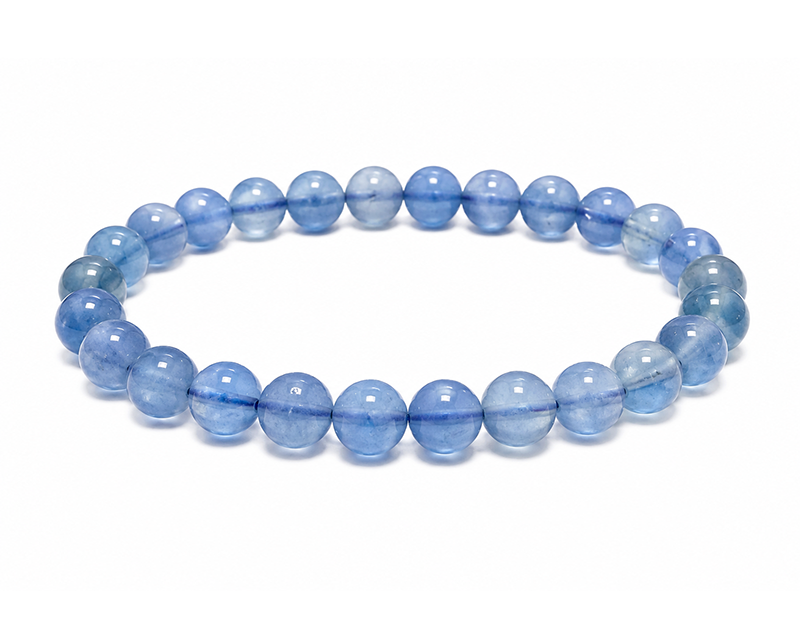 Bracciale Fluorite Blu AA perle 6-7mm