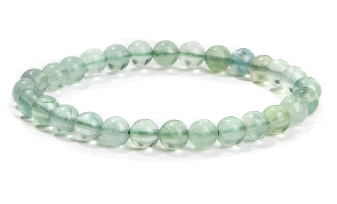 Bracciale In Fluorite Verde A Perline Da 6mm