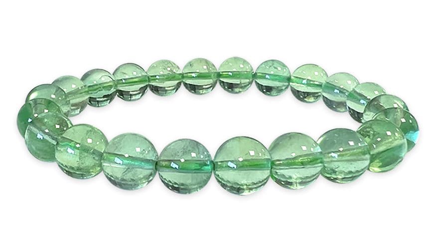 Bracciale in fluorite verde con perline AAA da 8 mm