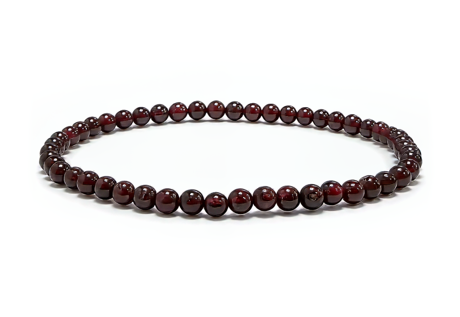 incenso ad Bracciale in Granato Rosso A perle 4mm