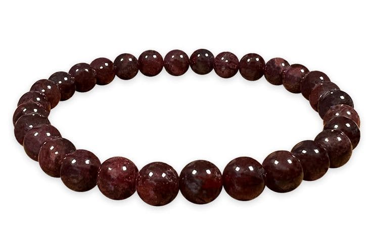 Bracciale Rosso Granato perline A 6-7mm