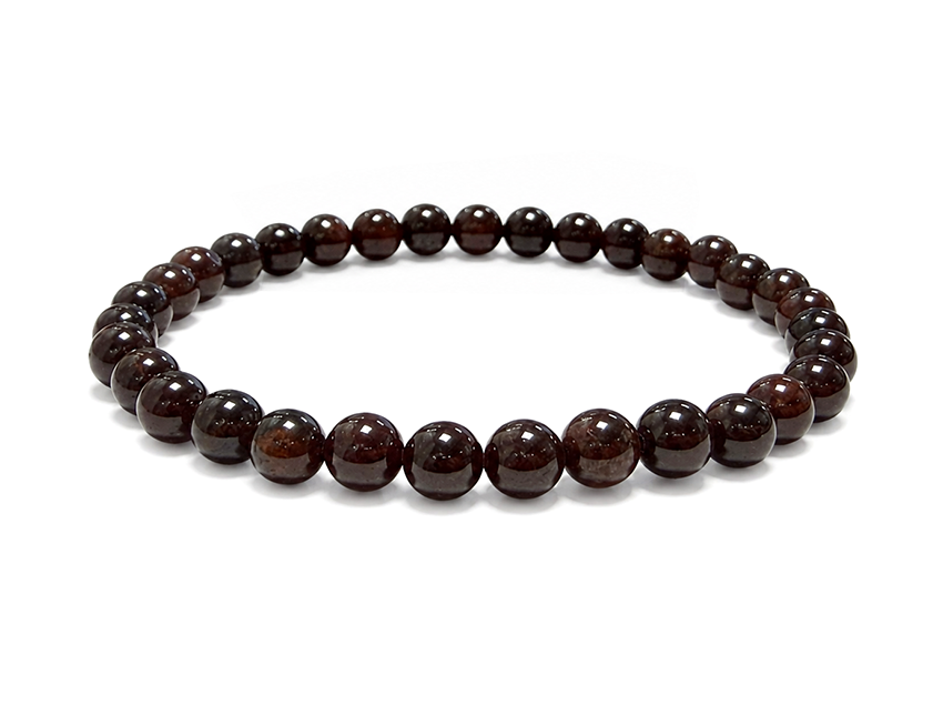 Bracciale Granato Rosso perle 6mm