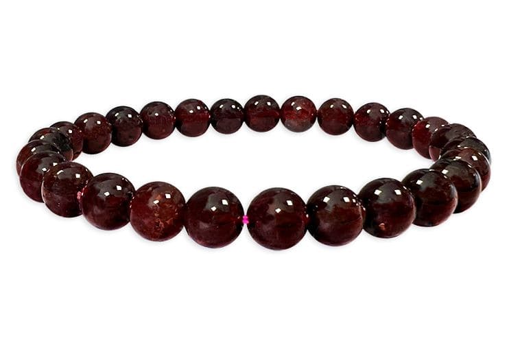 Bracciale con granato rosso, perline AA da 5-6 mm