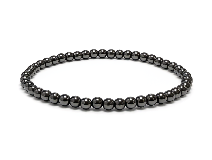 incenso ad Bracciale Ematite A perle 4mm