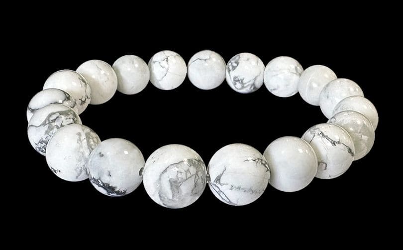 Bracciale Howlite A perles 10mm