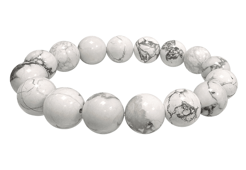 Bracciale Howlite A perles 12mm