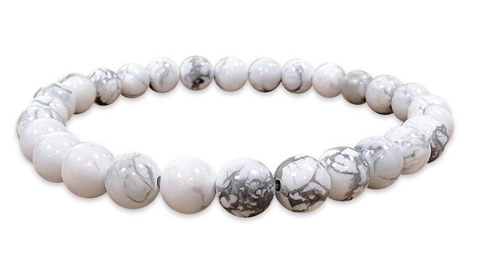 Bracciale Howlite A perles 6mm