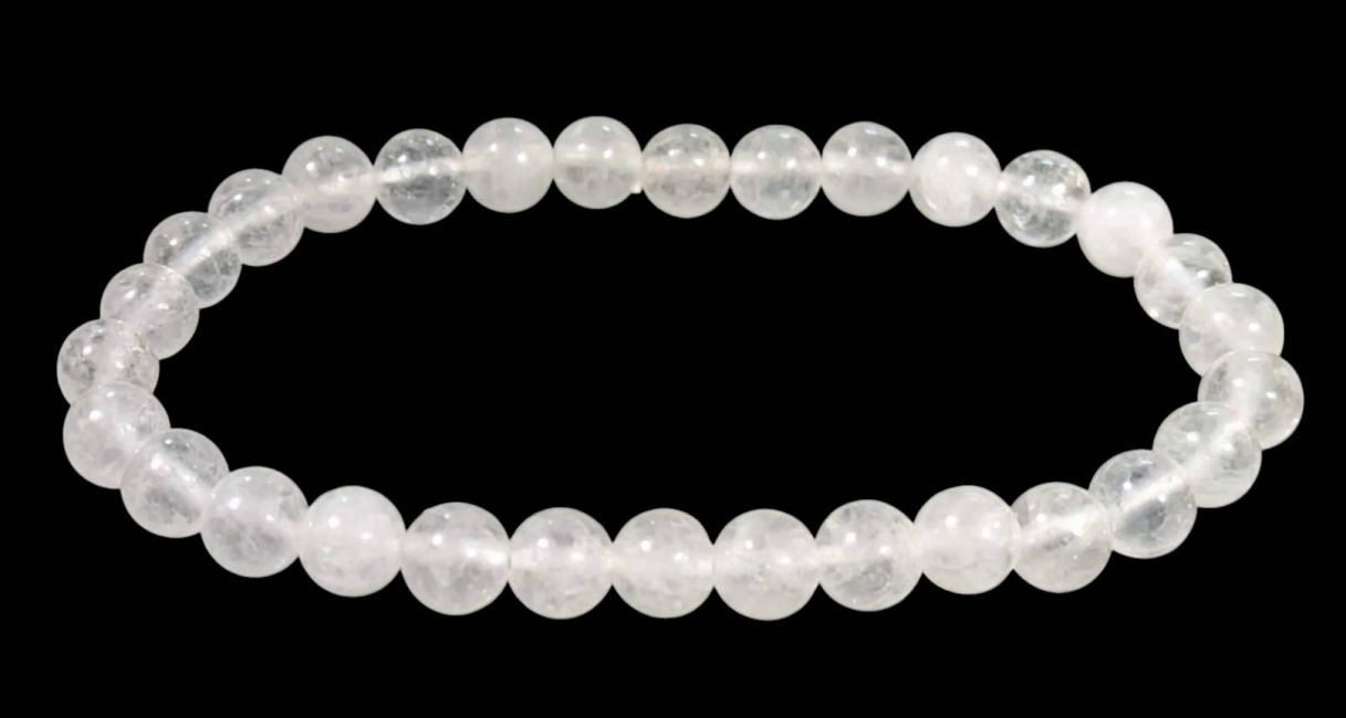 Perle di bracciale in  Jade Bianco 6mm