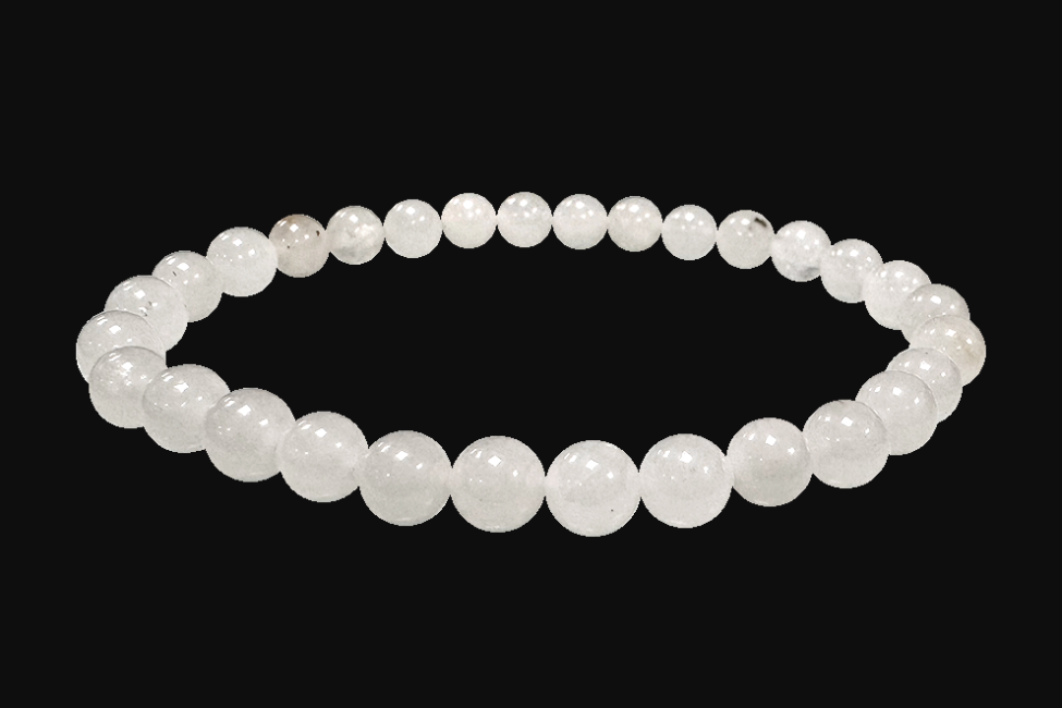 Perle di bracciale in  Jade Bianco 6mm