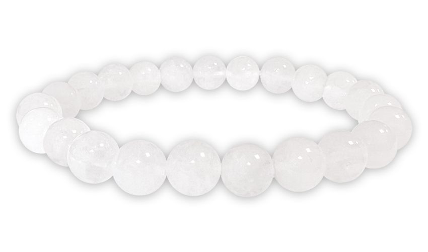 Perle di bracciale in  Jade Bianco 8mm