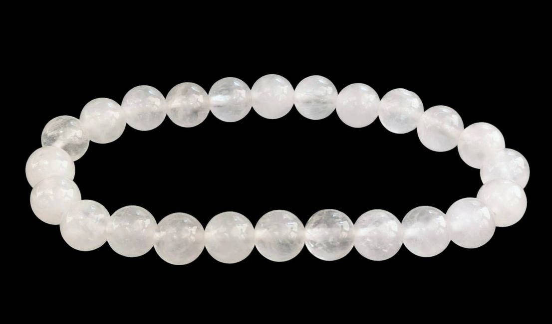Perle di bracciale in  Jade Bianco 8mm
