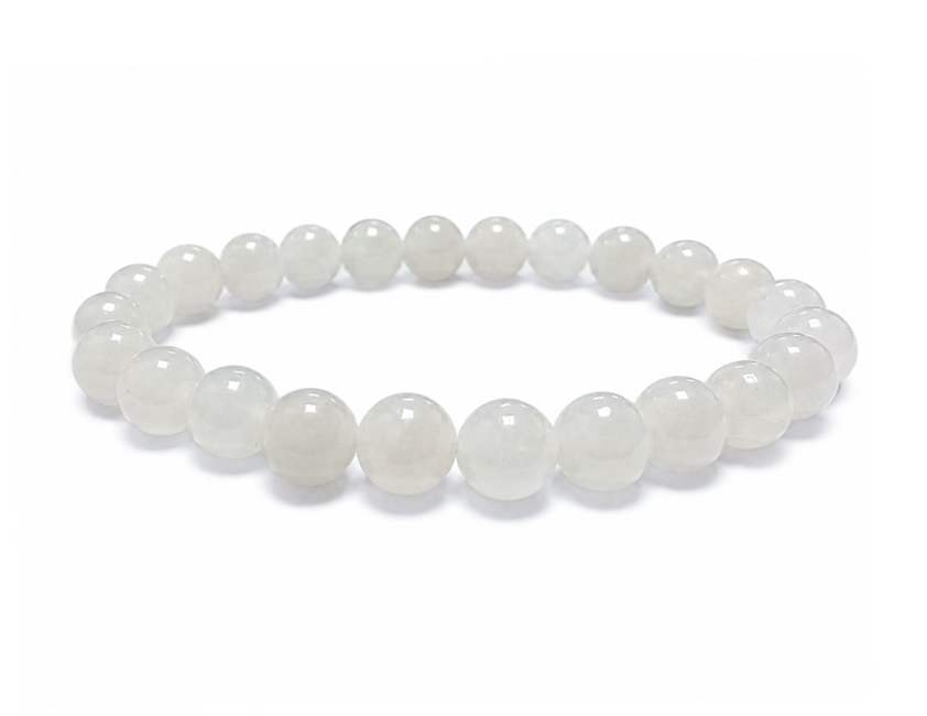 Bracciale in Giada Bianca A con Perle da 8mm