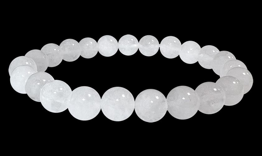 Perle di bracciale in  Jade Bianco 8mm