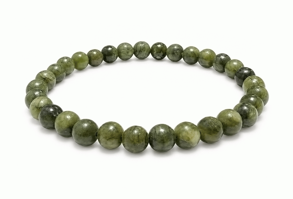 incenso ad Bracciale in Giada Nefrite Qualità A Perle 6mm