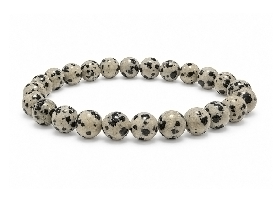 incenso ad Bracciale in Diaspro Dalmata A perle 8-9mm