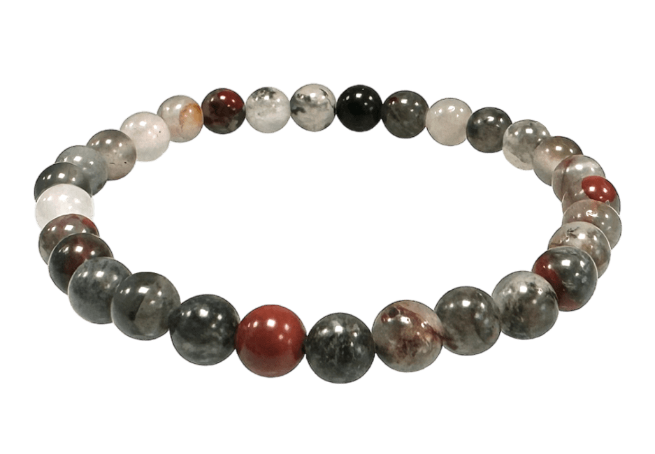 Bracciale con perline di diaspro eliotropio bloodstone 6-7mm