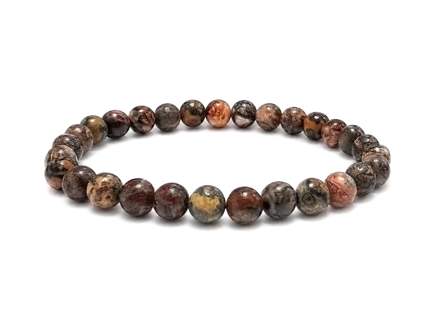 incenso ad Bracciale in Diaspro Leopardo A perle 6-7mm
