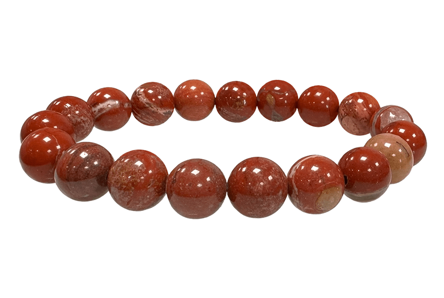 Bracciale con perline di diaspro rosso 10mm