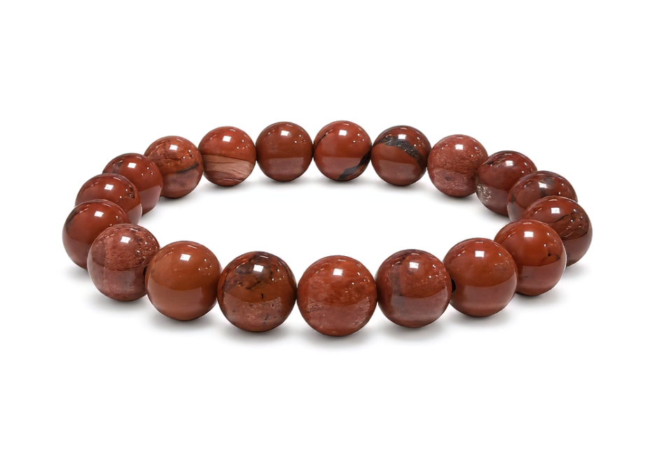 incenso ad Bracciale in Diaspro Rosso AB perle 10mm