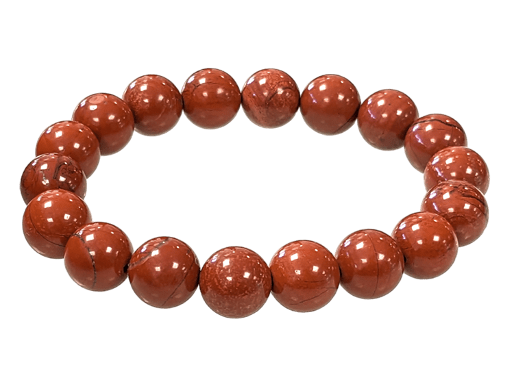 Bracciale con perline di diaspro rosso A 10mm