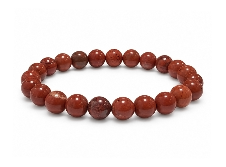 incenso ad Bracciale in Diaspro Rosso AB perle 8-9mm