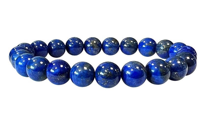 Bracciale Lapis Lazuli AAA perline 7.5-8.5mm