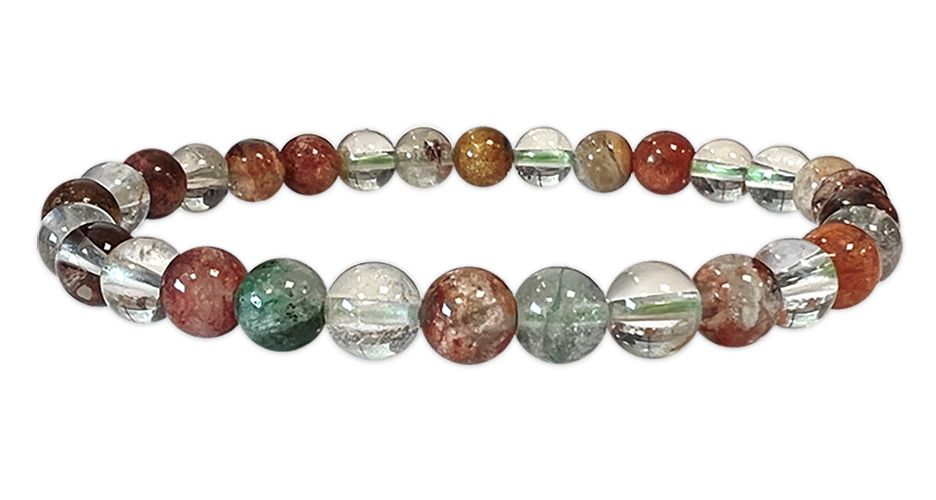 Perle di cristallo di rocca rutilo multicolore A 6 mm