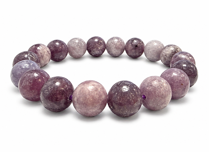 Bracciale in Lepidolite A perle 10mm