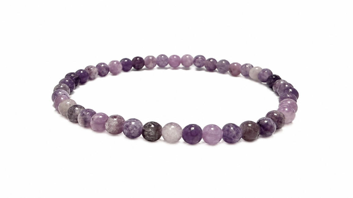 Bracciale in Lepidolite A con Perle da 4-5mm