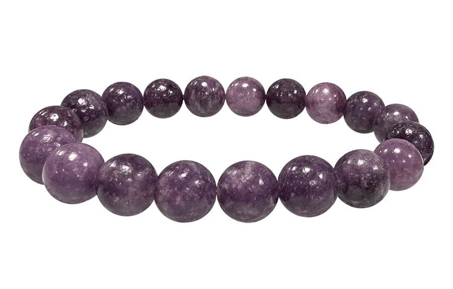 Bracciale Dark Lepidolite A perles 10mm