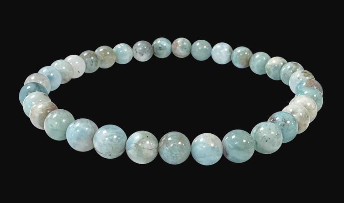 Bracciale Larimar perline 5-6mm