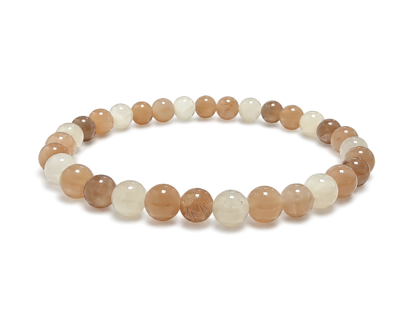 incenso ad Bracciale in Pietra di Luna Multicolore AB perle 6mm