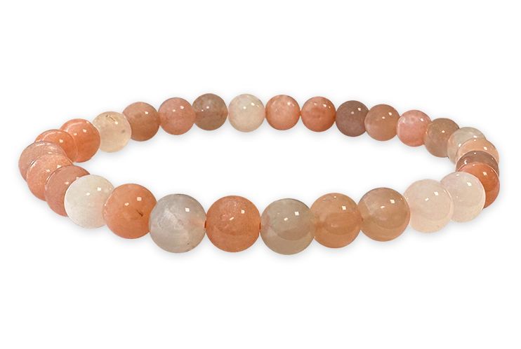 Bracciale Moonstone multicolore perline AA 6mm