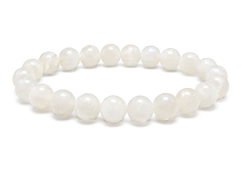 Bracciale in Pietra di Luna Bianca Peristerite AB perle 7.5-8.5mm