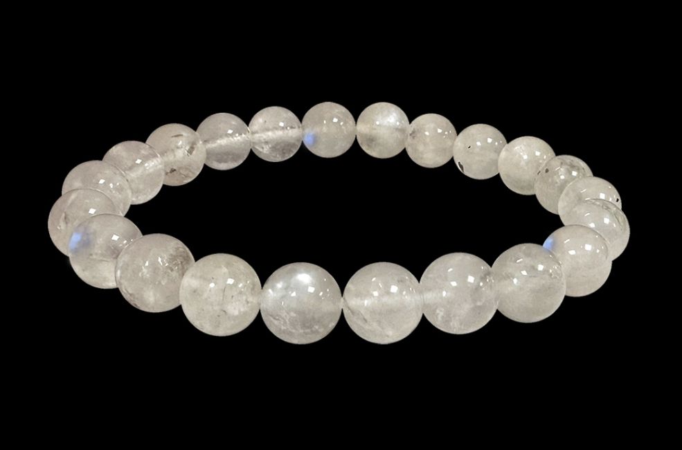 Bracciale in pietra di luna bianca peristerite perline 7,5-8,5 mm