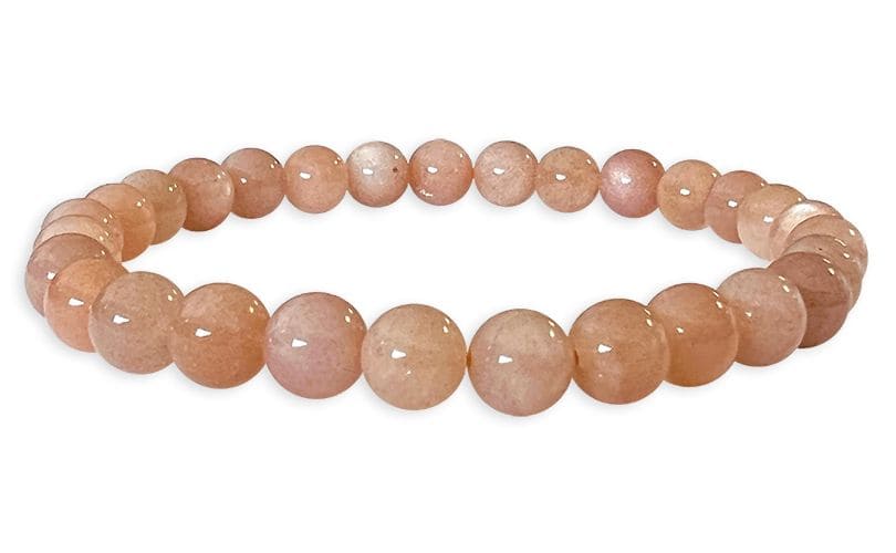 Bracciale Moonstone rosa A con perline da 6 mm